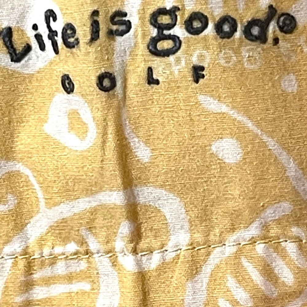 Life Is Good Golf Size Large Mens Orange Short Sleeve Button-Up Shirt - Picture 4 of 7